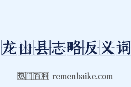龙山县志略反义词是什么意思的图片